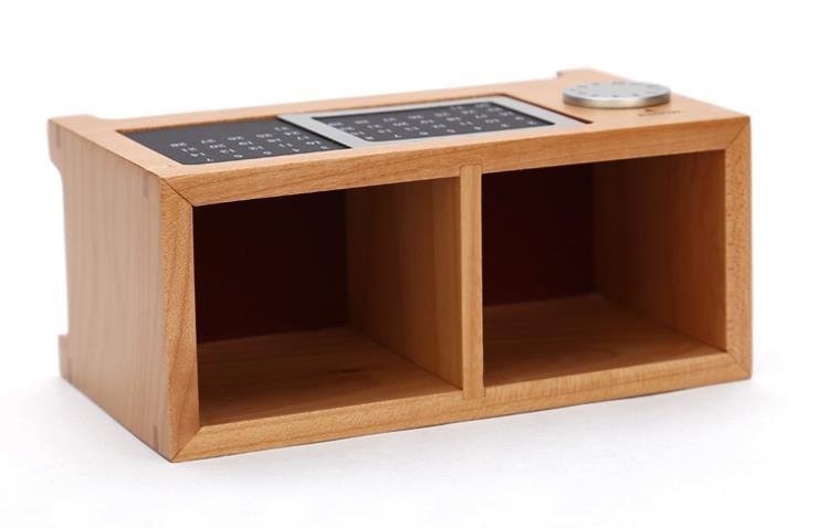 🗓️ Wood Perpetual Calendar Storage Box | Maple Wood Organizer with Built-In Calendar
