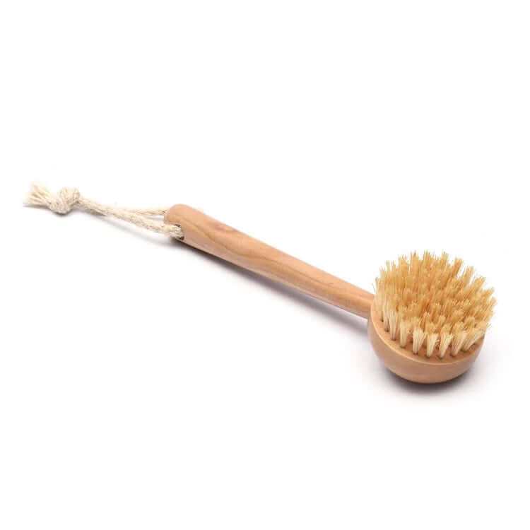 Eco-friendly bamboo sisal dish brush with a natural handle and biodegradable bristles, perfect for sustainable kitchen cleaning.