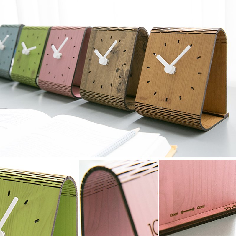 🕰️ Bent Wood Clock II | Silent, Minimalist Design | Elegant Home & Office Decor | Battery Powered