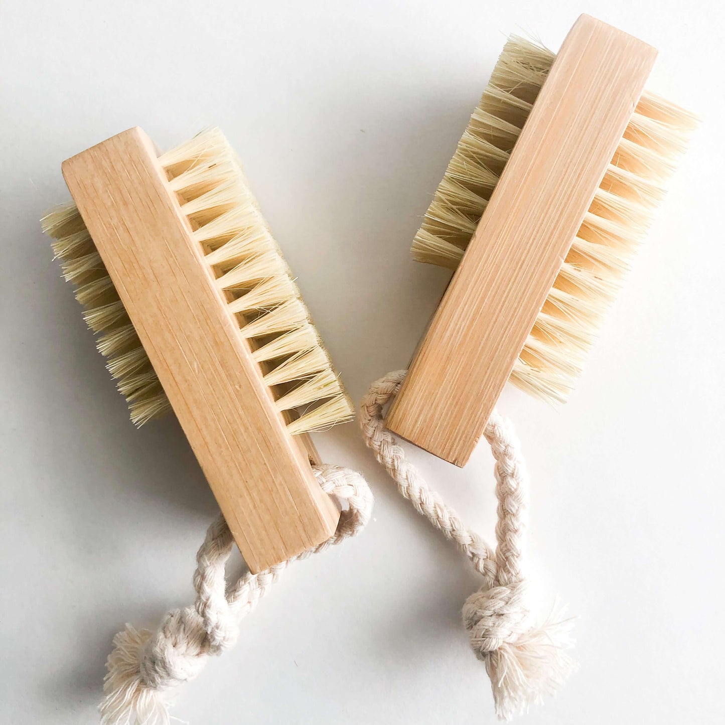 Double sided bamboo sisal nail brushes, eco-friendly, zero waste, plastic free, perfect for clean fingernails.