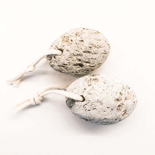 Natural lava stone pumice foot scrubber for effective callus removal and foot care.