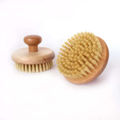 Organic sisal dry body brush with natural bristles for glowing skin and eco-friendly self-care.