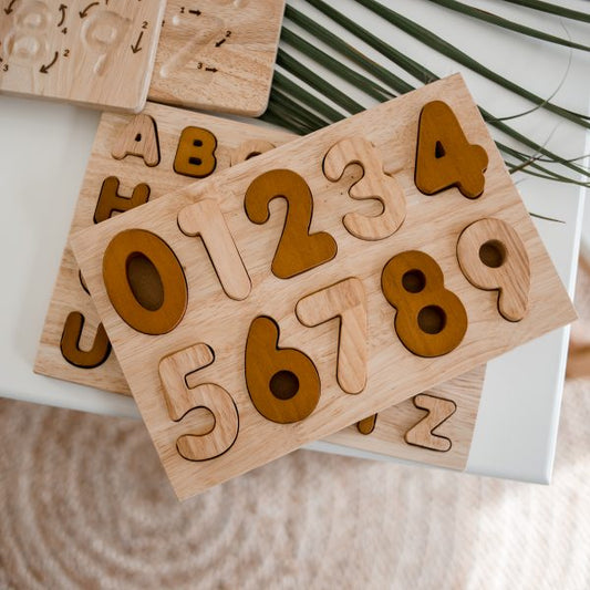Australia Natural Number Puzzle featuring eco-friendly wooden numbers for early math learning.