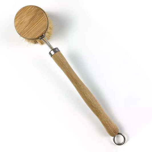 Bamboo Sisal dish brush with natural bristles for a zero waste kitchen, featuring sustainable design.