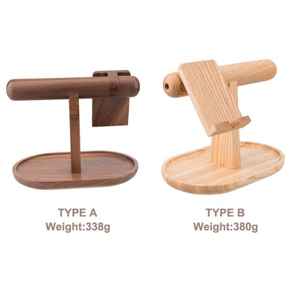 🌿 Wood Organizer for Phone, Watch & Jewelry  Handcrafted Elegance | 100% Maple Wood | Walnut or Ash Finish