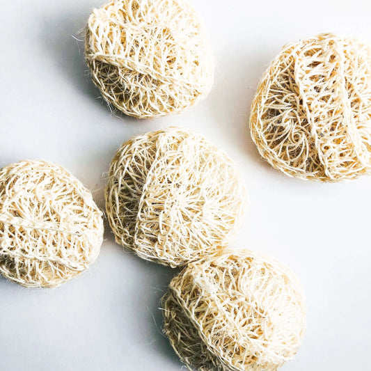 Natural organic sisal deluxe shower sponges ideal for exfoliating and improving blood circulation.