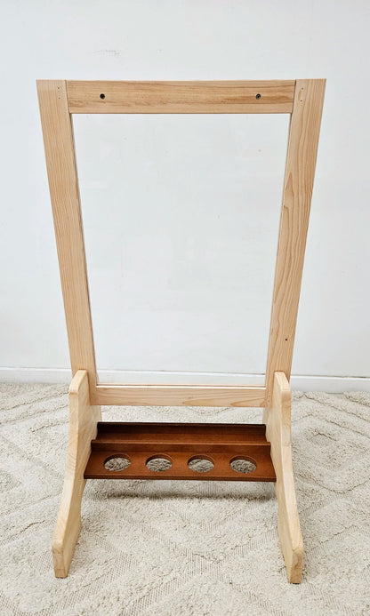 Toddler Perspex Easel made of premium Australian timber with easy-clean panels, ideal for kids' creative art activities.